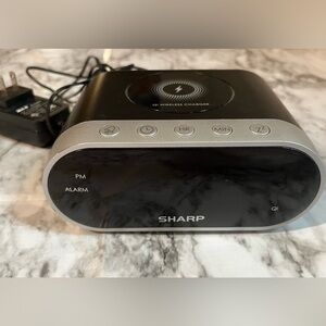 Sharp Large Red Letter Alarm Clock SPC679A Battery Back Up Wireless Charger